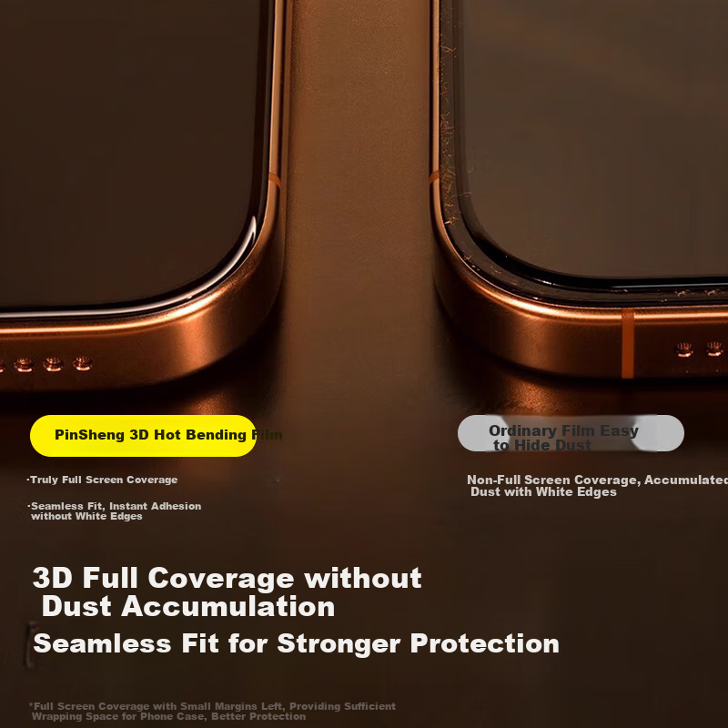 Защитное стекло PISEN для Apple iPhone 17 Pro, 3D горячее изгибание, полное покрытие, антибликовое, противоударное, прозрачное, 1 шт.