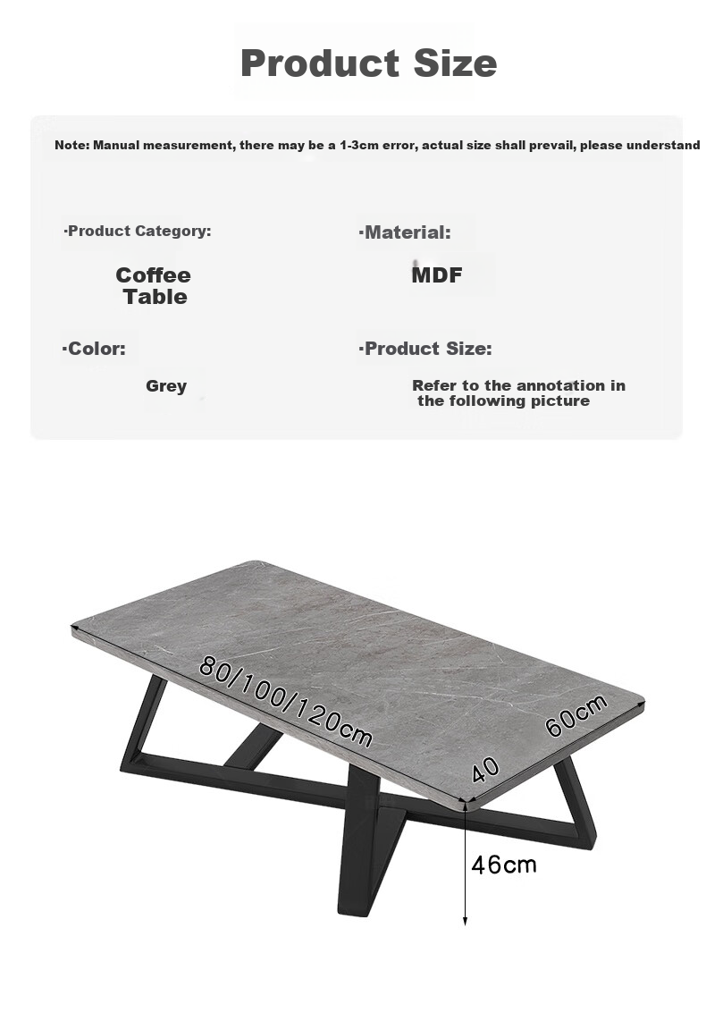 Chentao Coffee Table, Living Room Light Luxury High-End Feel, 2025 New Style Bedside Table, Tea Table, Small Apartment Side Table, Sofa Bedside Table, Sofa, 80 Gray 10