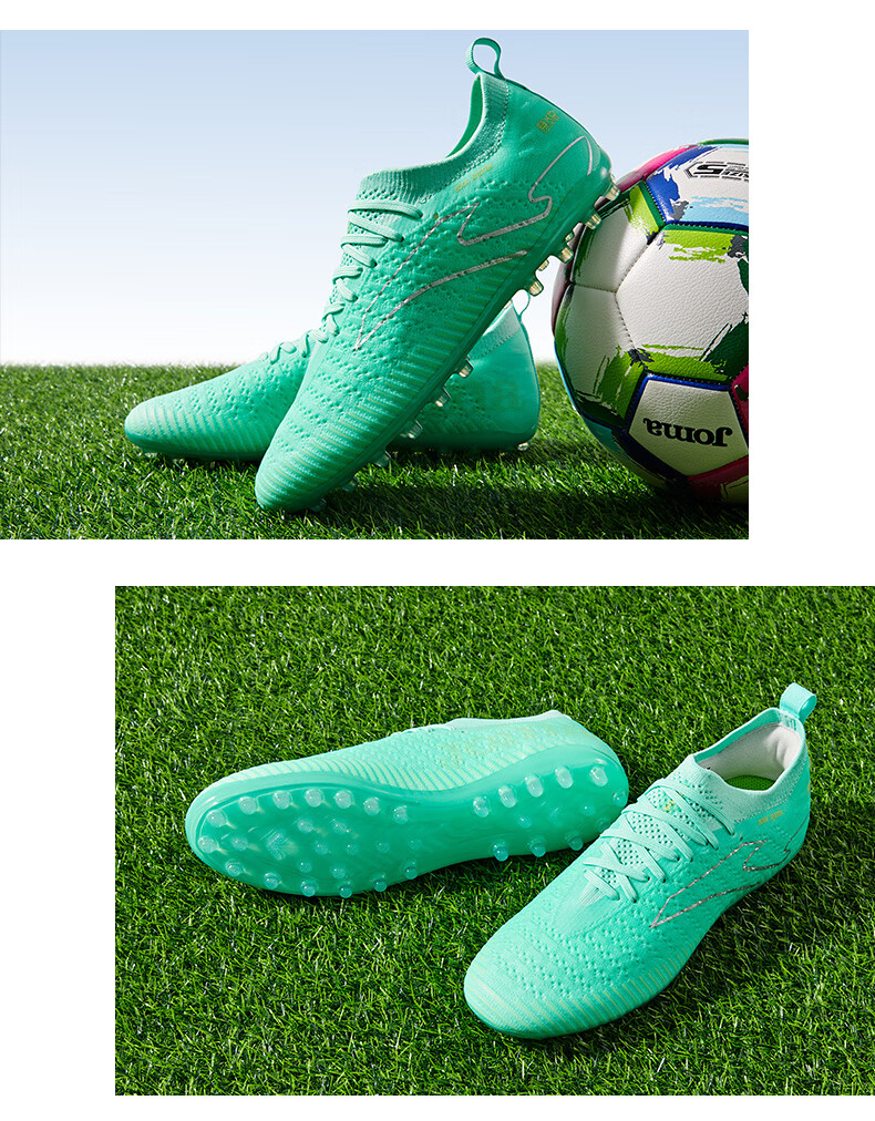 JOMA Thunder Sock Football Shoes MG Short Studs Non-slip Wear-resistant Lightweight Speed Training Shoes Rose Red Size 40 4