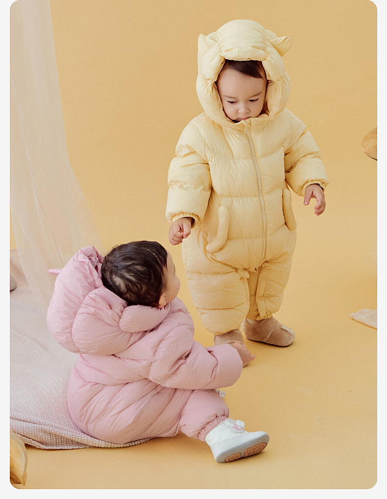 DAVE & BELLA Newborn Down Jumpsuit Autumn Winter Waterproof Romper for Baby Girls and Boys 2
