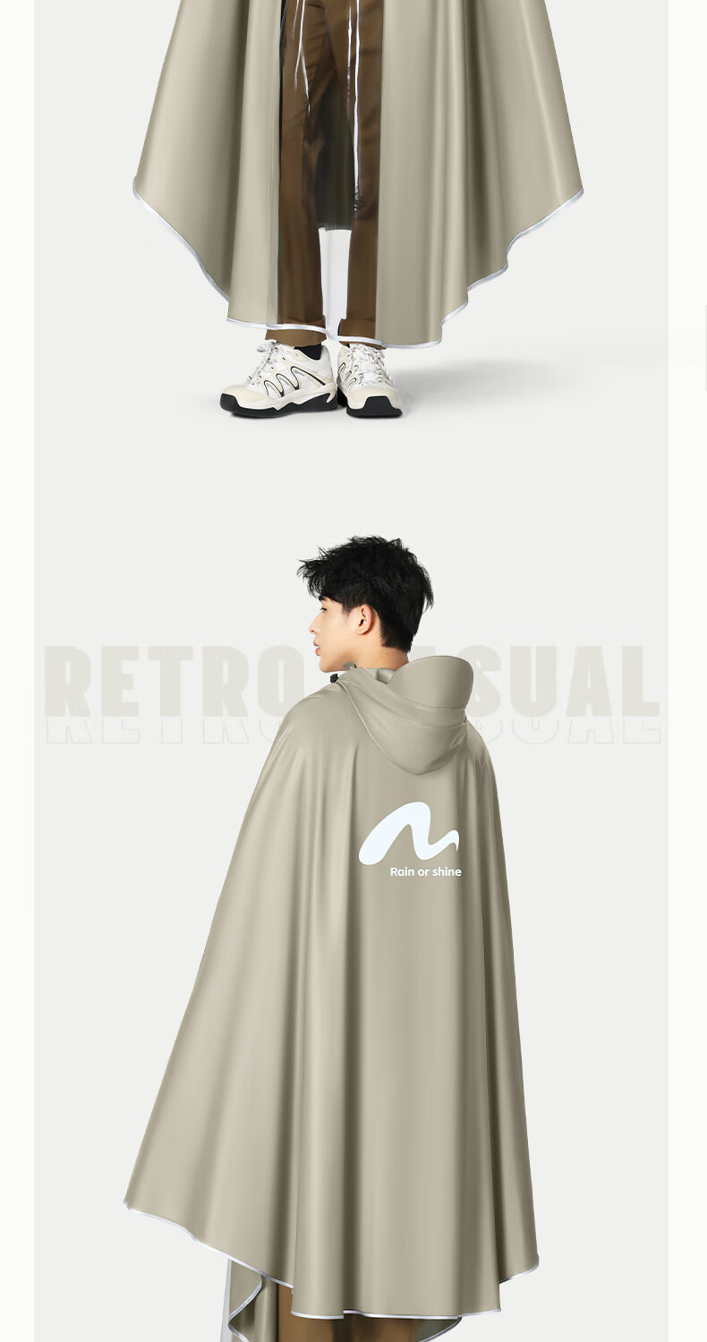 Beimei Electric Scooter Raincoat, Extra Large And Thick Long Style, Full Body Protection against Heavy Rain, for Men And Women, Single Or Double Rider, Battery-Powered Motorcycle Poncho 11