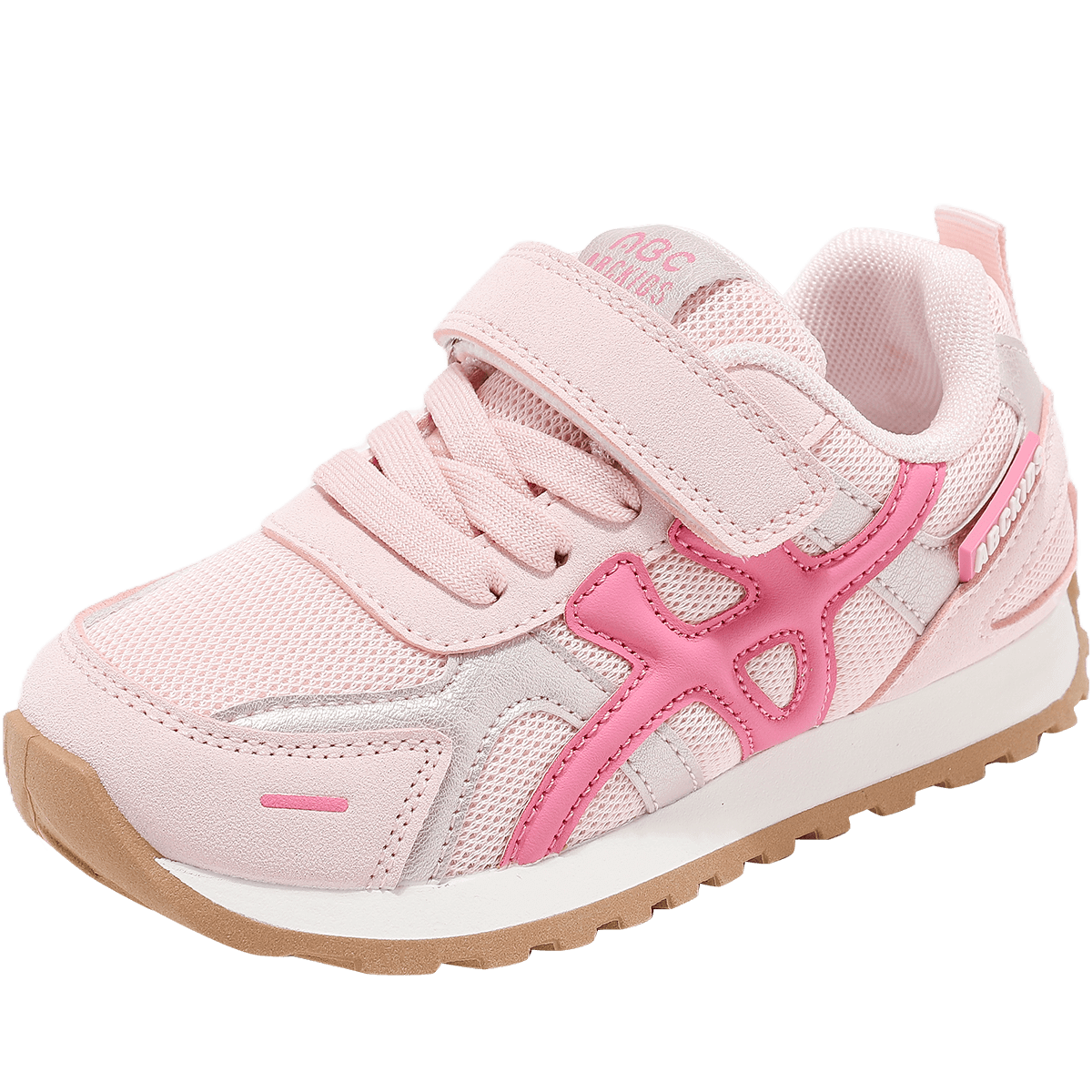 ABC KIDS Autumn Kids Running Shoes Boys Girls Breathable Mesh Casual Sneakers Rose Pink Size 36