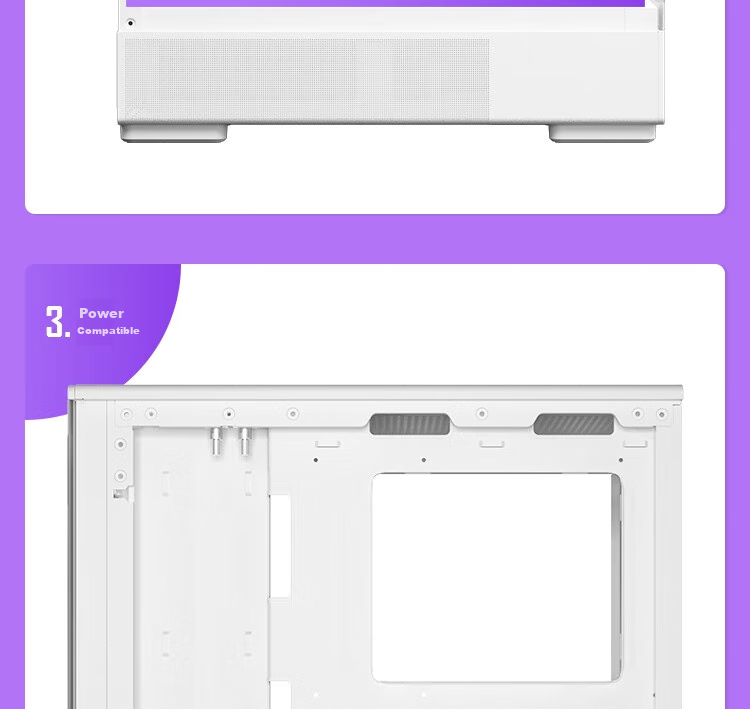 Aigo Starry Sky White Gaming Desktop Computer Case with Vertical Airflow, M-ATX Motherboard, 240mm Water Cooling, 270° Panoramic View, 5090 Graphics Card 26