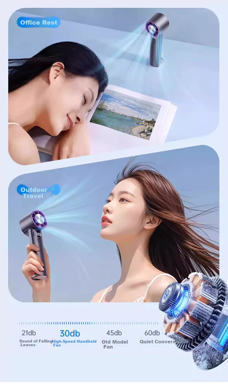 MINISO 2026 New Handheld Mini Fan, Portable Blowing Aid for Food, Electric Fan for Students And Children, Gift, Compact Quiet Long-Lasting Small Mini High-Speed Cool Air Office Desk Fa 13