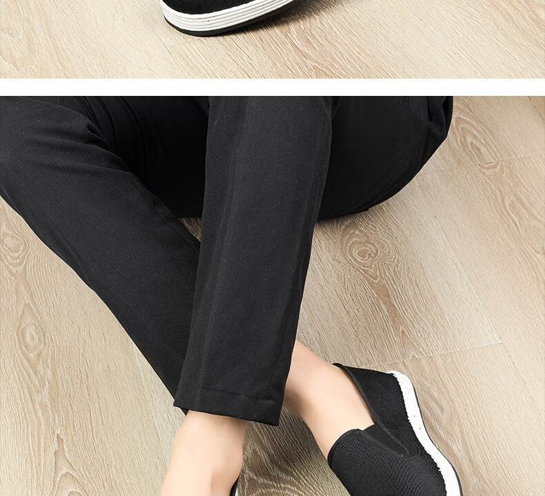 Lifeng Old Beijing Cloth Shoes Men's Genuine JD Self-operated Handmade Multi-layer Sole Breathable Casual Driving Cloth Shoes Black 41 23
