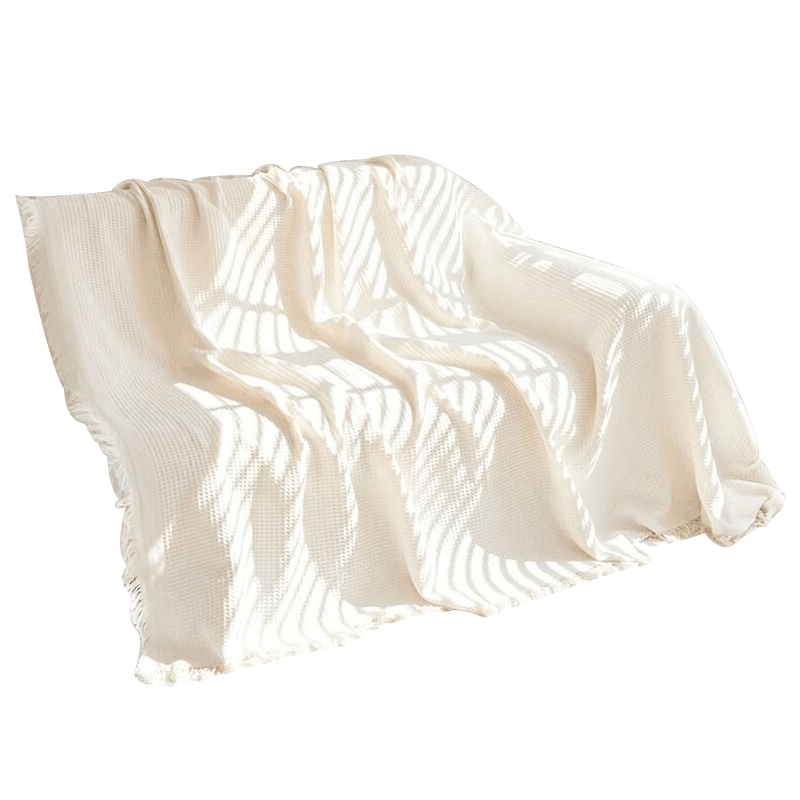 Jingxun Sofa Throw Blanket, Full Coverage, Cream-Colored Cotton Yarn Camping Blanket, Sofa Cushion Cover, All-Season Universal Sofa Slipcover, 1.8*2.3m