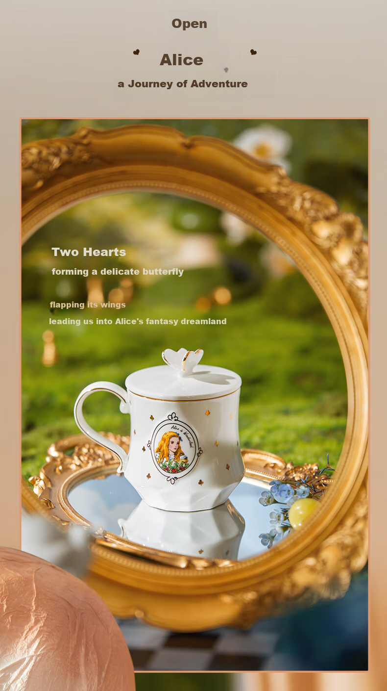 JOYYE Ceramic Mug, Birthday Gift, Alice IP Collaboration Edition, High-Quality Holiday Practical Souvenir Cup 3