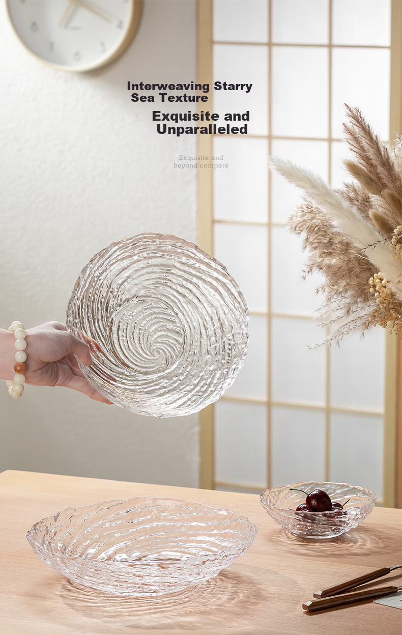 CRISTALGLASS Crystal Glass Fruit Plate, Home Living Room Coffee Table Fruit Dish, Light Luxury Dried Fruit Plate, Snack Storage Tray, High-End Large Size 1
