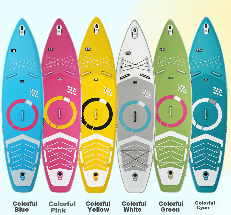 MSEASFREE Colorful Surf Paddleboard Fishing Yoga SUP Upgraded Colorful Yellow 6