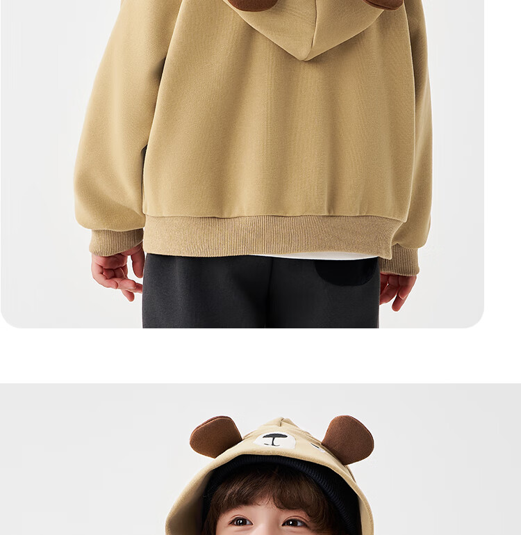 Badibadi Spring And Autumn Infant Boy's Hooded Jacket, Cardigan, Sports Casual Versatile Outerwear, Meishijia Bear, Size 80 16