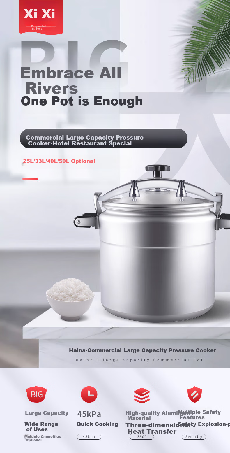 Shuangxi Pressure Cooker, Gas And Open Flame Compatible, Explosion-Proof, Home And Commercial Use, Large Capacity, Double-Handled, 32cm/20L 1