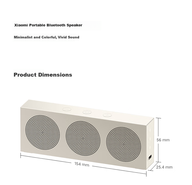 MI Xiaomi Portable Bluetooth Speaker, Titanium Color, Slim And Portable Desktop Bluetooth Speaker, MI 17 Launch Event Outdoor Speaker, Ultra-Thin Dustproof And Waterproof NFC 19