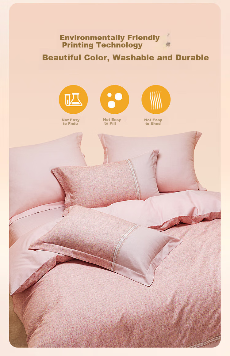 LOVO Luolai Pure Cotton Brushed Four-Piece Bedding Set, Autumn And Winter Thickened Warm Pure Cotton Bed Sheet And Duvet Cover, 220*240cm 8