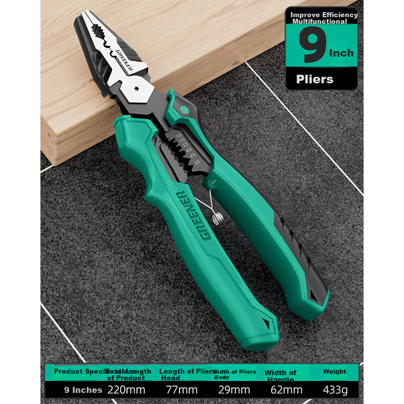 GREENER Pliers, Electrician-Specific, New Industrial-Grade High-Hardness Labor-Saving Tool, Tiger Pliers, Hand Pliers, Multi-Functional Pliers