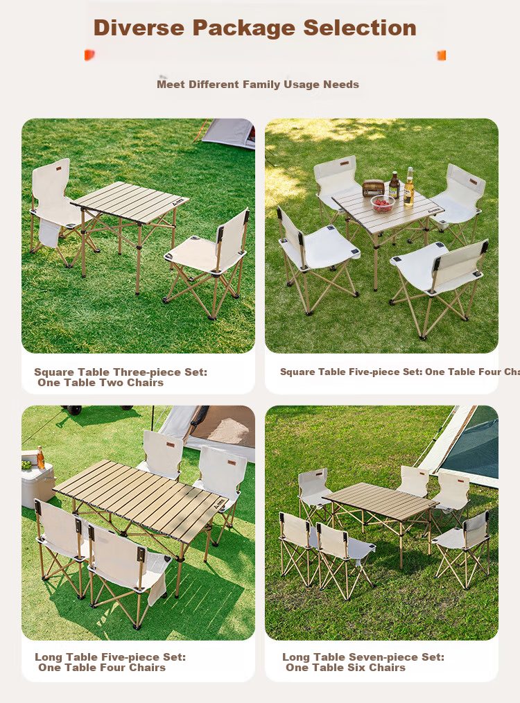 Suncojia Outdoor Folding Table And Chair Set, Portable Table And Chairs, Table, Portable Chair, Egg Roll Table 1