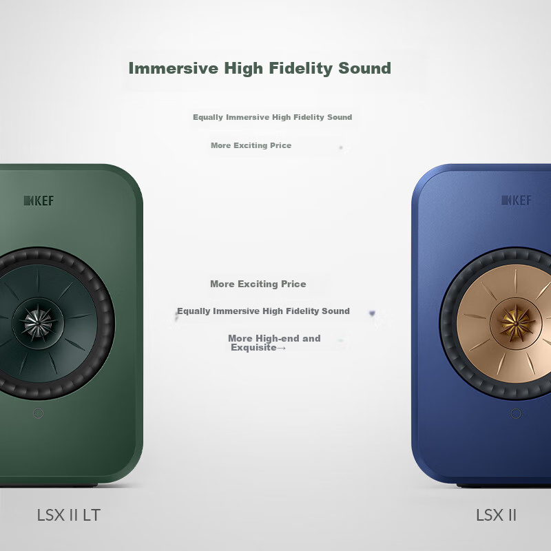 KEF LSX II LT Light Luxury Edition - беспроводная акустическая система Hi-Fi 2.0, стерео, Bluetooth, Wi-Fi, Rock White
