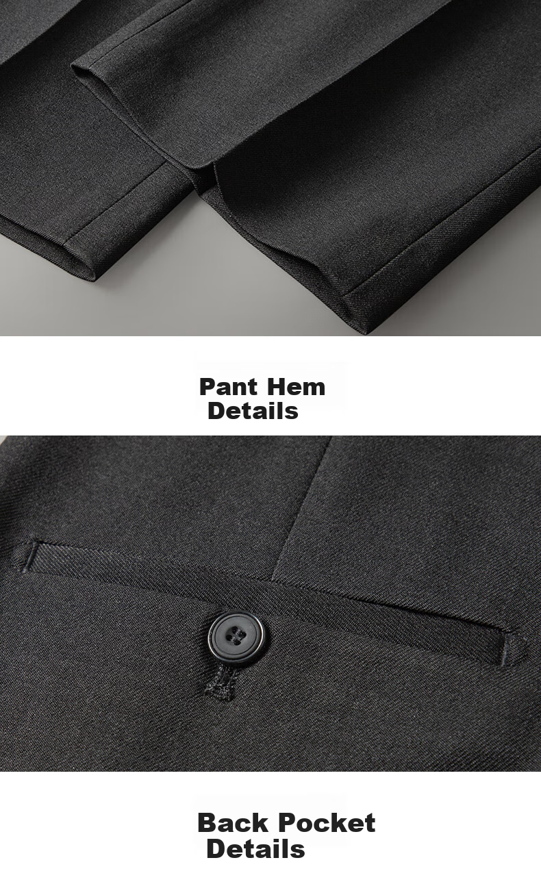 FIRS Anti-Wrinkle Men's Spring Autumn Loose Workwear Business Casual Slim Straight Formal Trousers 12