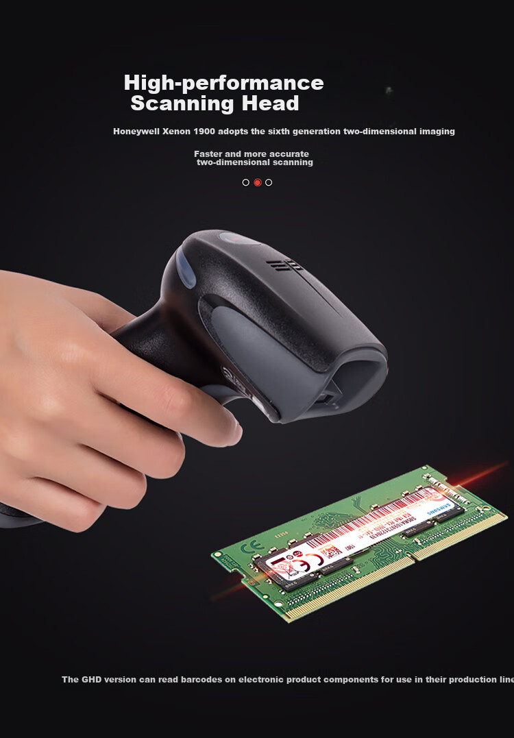 Honeywell Wired Barcode Scanner, Barcode Gun, Barcode Scanner, QR Code Scanner, Can Scan Electronic Screens, Express Delivery And Supermarket Barcode Scanner, 1470G Black 2