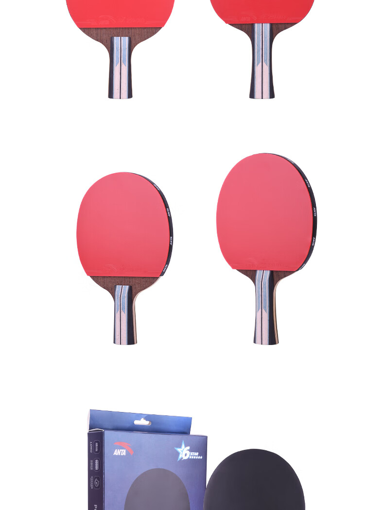 Anta 6-Star Table Tennis Racket (Jingcang Fast Delivery + 6 Balls + Racket Bag) P6 Shakehand and Penhold Paddle Set 11
