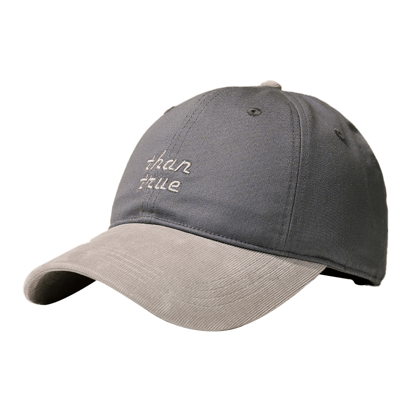 THANTRUE Women's Patchwork Premium Duckbill Baseball Cap Versatile Wide Brim Large Head Circumference Slim Face Y970 Gray