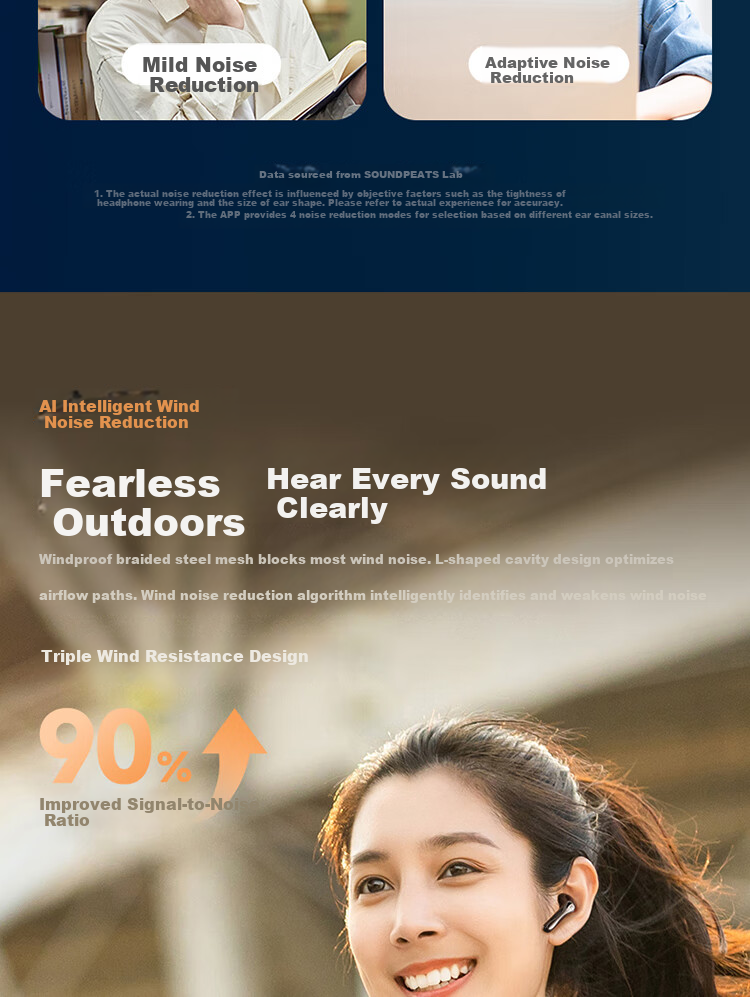 SoundPEATS Peat Air5 Pro True Wireless Hi-Fi Snapdragon Audio-Enhancing In-Ear Bluetooth Headphones with Dual Gold Markers, Studio-Quality Sound, High-Tone S3 Gift, Phantom Black 8