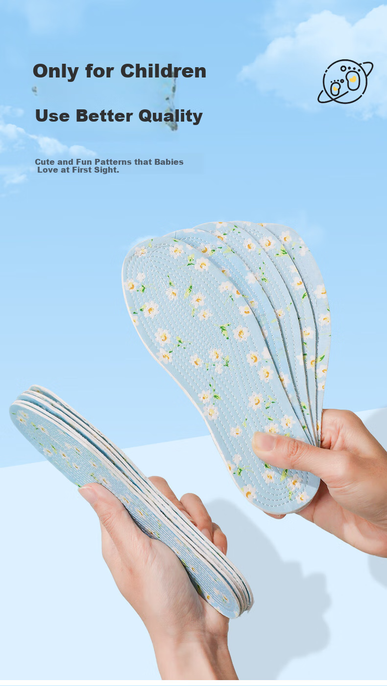 FOOTOPPO Children's Insoles, Pure Cotton Multi-Layer Insoles, Cuttable, All-Cotton, for Girls, Babies, Toddlers And Boys 7
