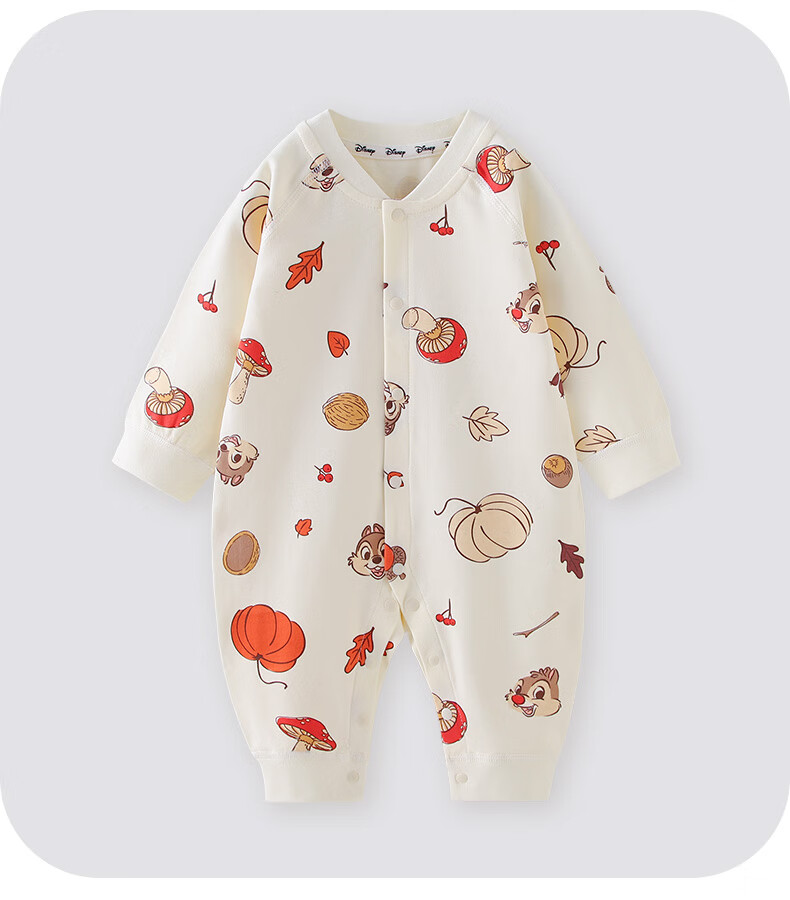 Disney Baby Newborn Romper Spring Autumn A-Class Cotton Full Moon 100 Days Bodysuit Pajamas 5