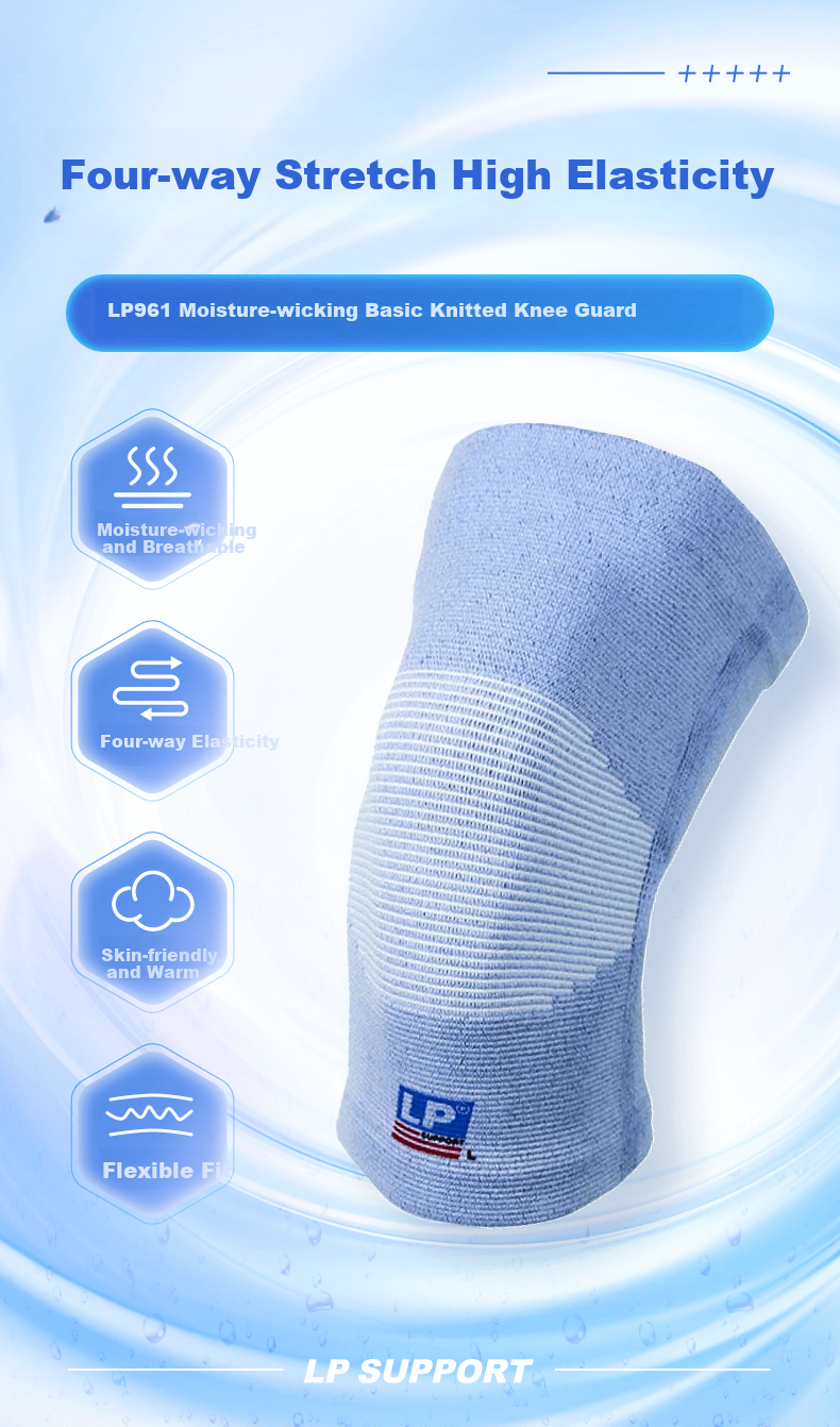 LP 961 Knitted Knee Pads, Breathable, Comfortable, Soft, Outdoor Sports Running Knee Joint Protection, Cold-Proof, Heat-Retaining Gear, Two-Piece Set, Size S 1