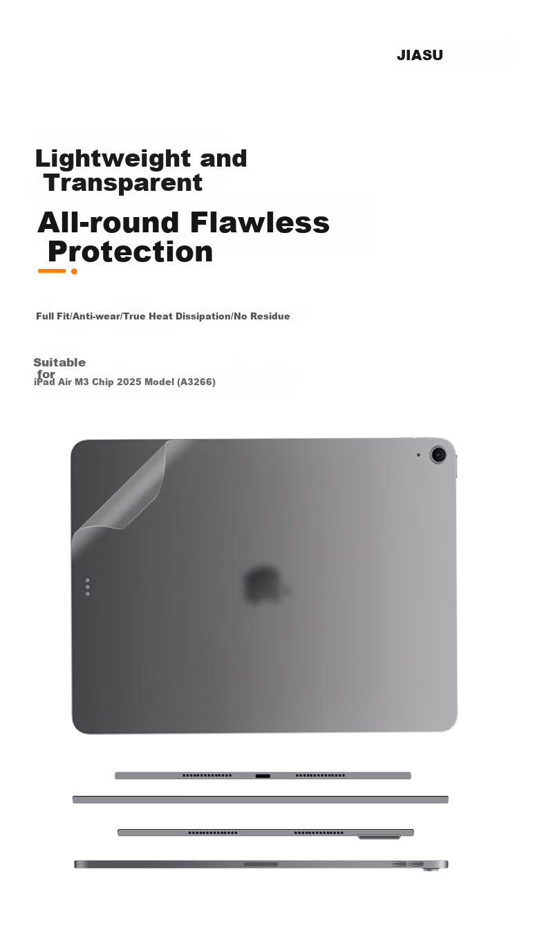 Jiasu Apple IPad Air M3 Chip 2025 Model Case Film (A3266), 11-Inch Tablet Frosted Case Protective Sticker, Body Film 1