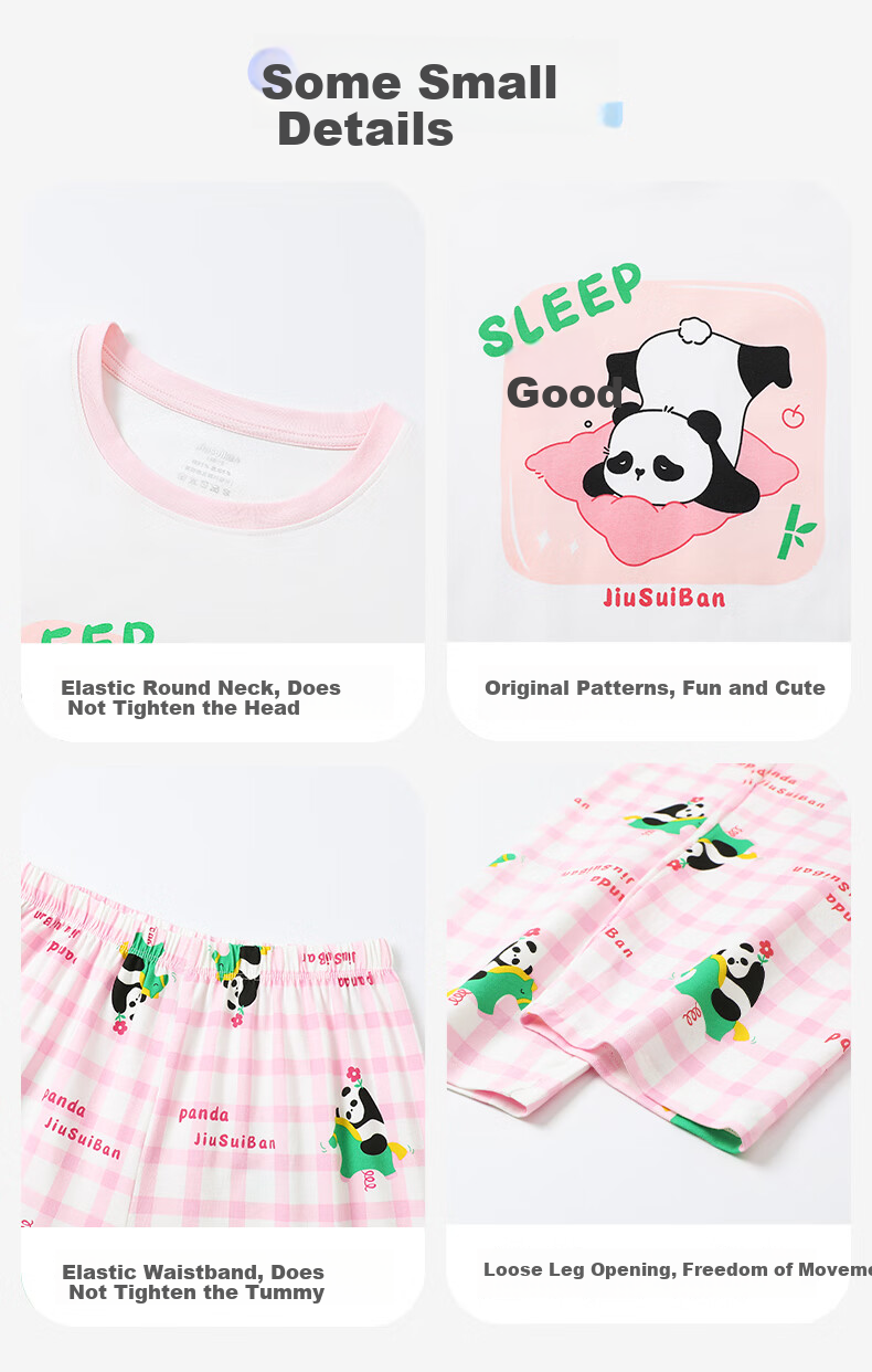 Jiusuiban Children's Pajamas for Girls, Autumn And Winter Class A High-Elastic Cotton Thin Home Wear Set, Cartoon Loose Pajama Pants for Older Childre 9