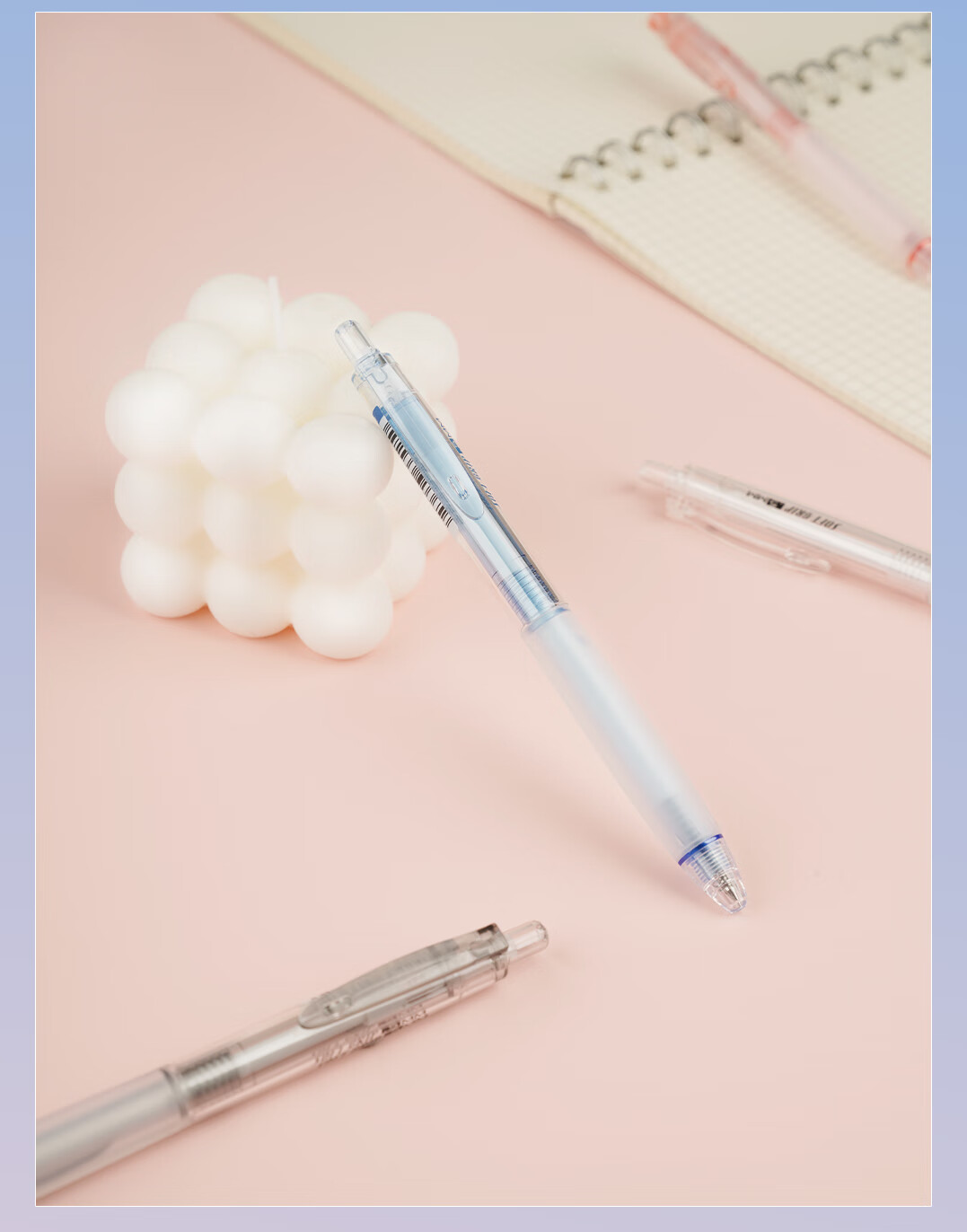 Dianshi Pen [Back to School Stationery] Quiet Click Gel Pen 0.5mm Signing Black Pen Needle Tube Tip Dual Ball Quick-Drying Essential School Supplies for Back to Season 3195E 4 Pens 4 Refills 14