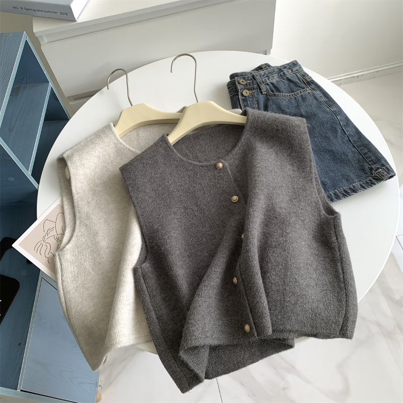 LangSha Korean Style Women's Base Shirt Autumn Winter New Wearable Vest Versatile Gentle Goddess Sleeveless Top