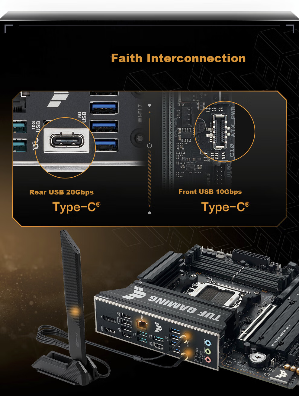 ASUS TUF GAMING B850M-PLUS WIFI7 Motherboard for CPU 7800X3D/9800X3D/9600X (AMD B850/socket AM5) 10