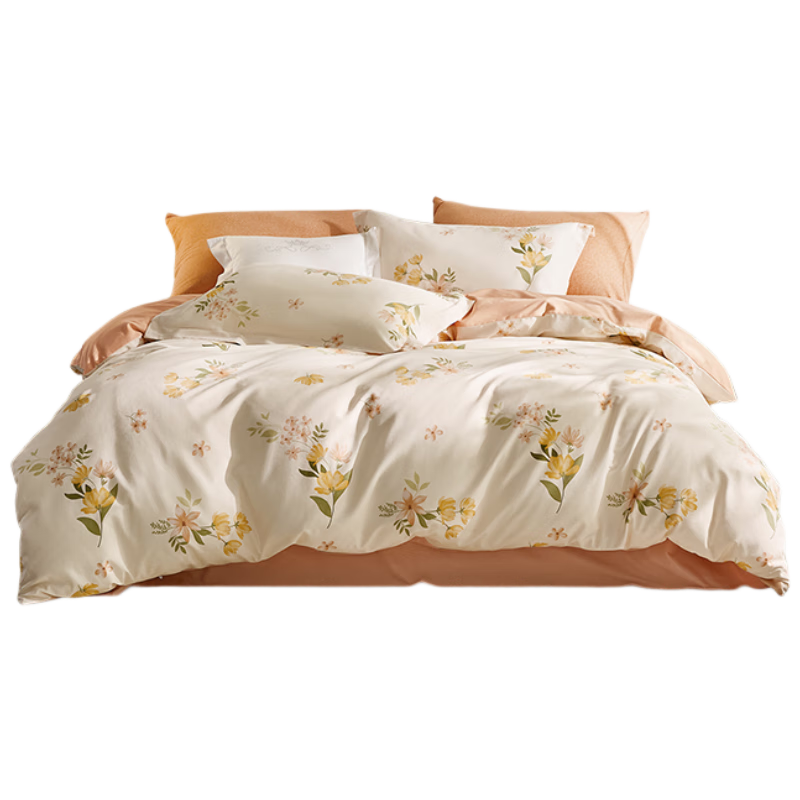 LOVO Luolai Autumn Winter Thickened Pure Cotton Brushed Quilt Cover Bedding 150*215cm Beige Student