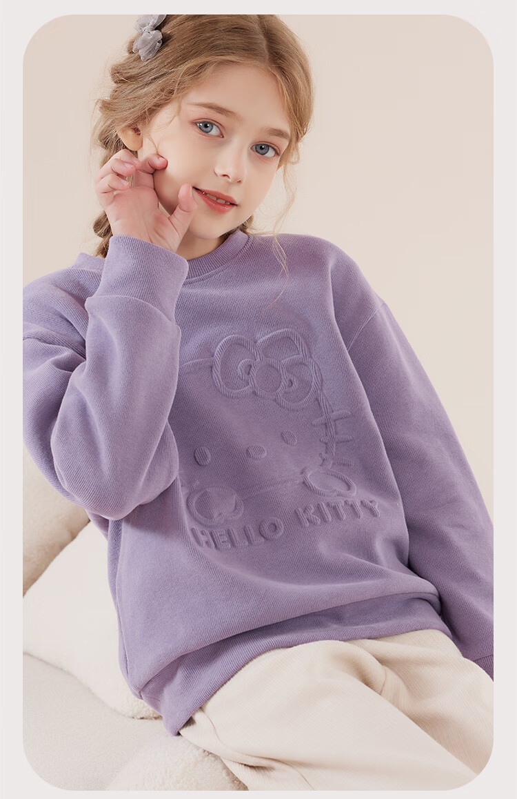 Hello Kitty Girls' Sweatshirt Spring and Autumn Kids' Sports Top Children's Fashion Jacket KT0001 Pink 150 12