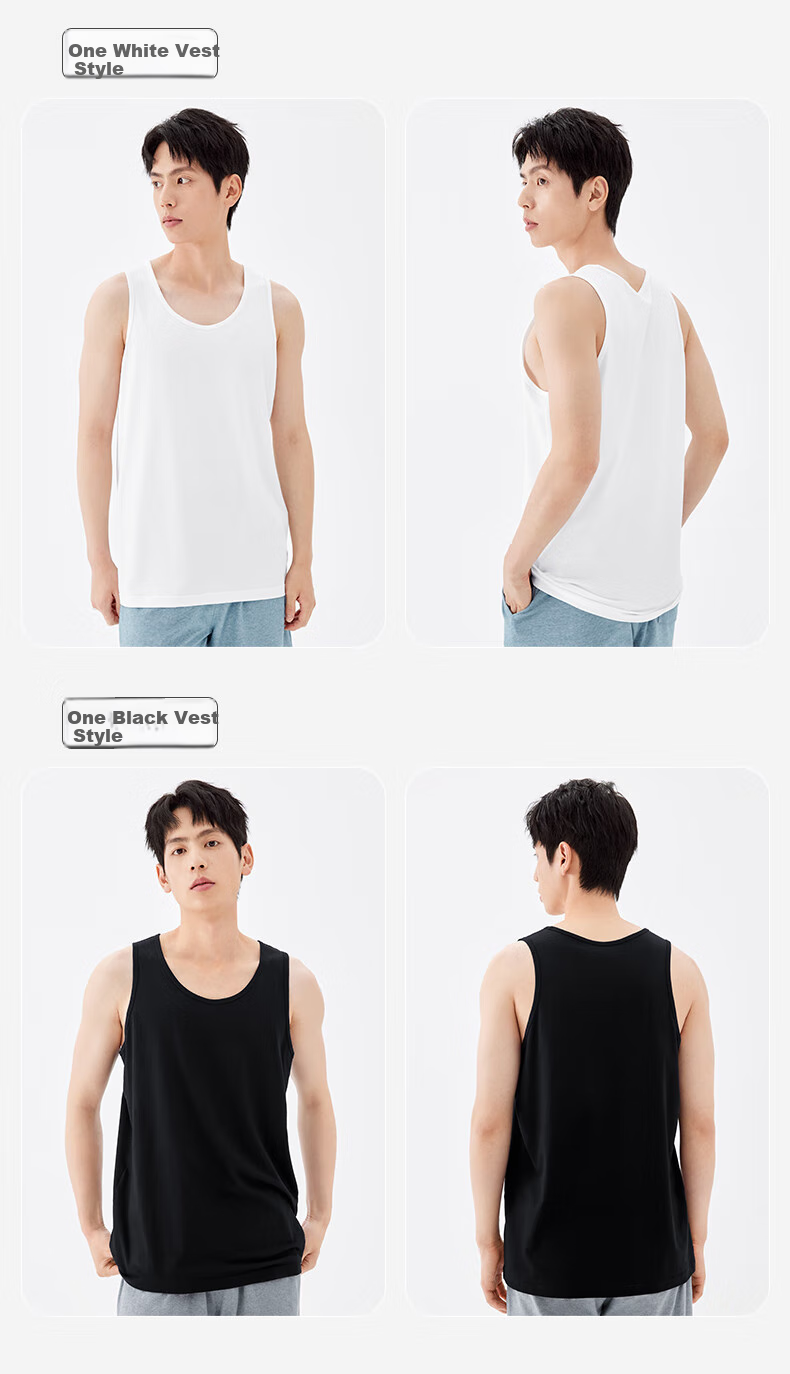 PurCotton Men's Undershirt, Short-Sleeve Vest T-Shirt, Cool And Quick-Drying 12