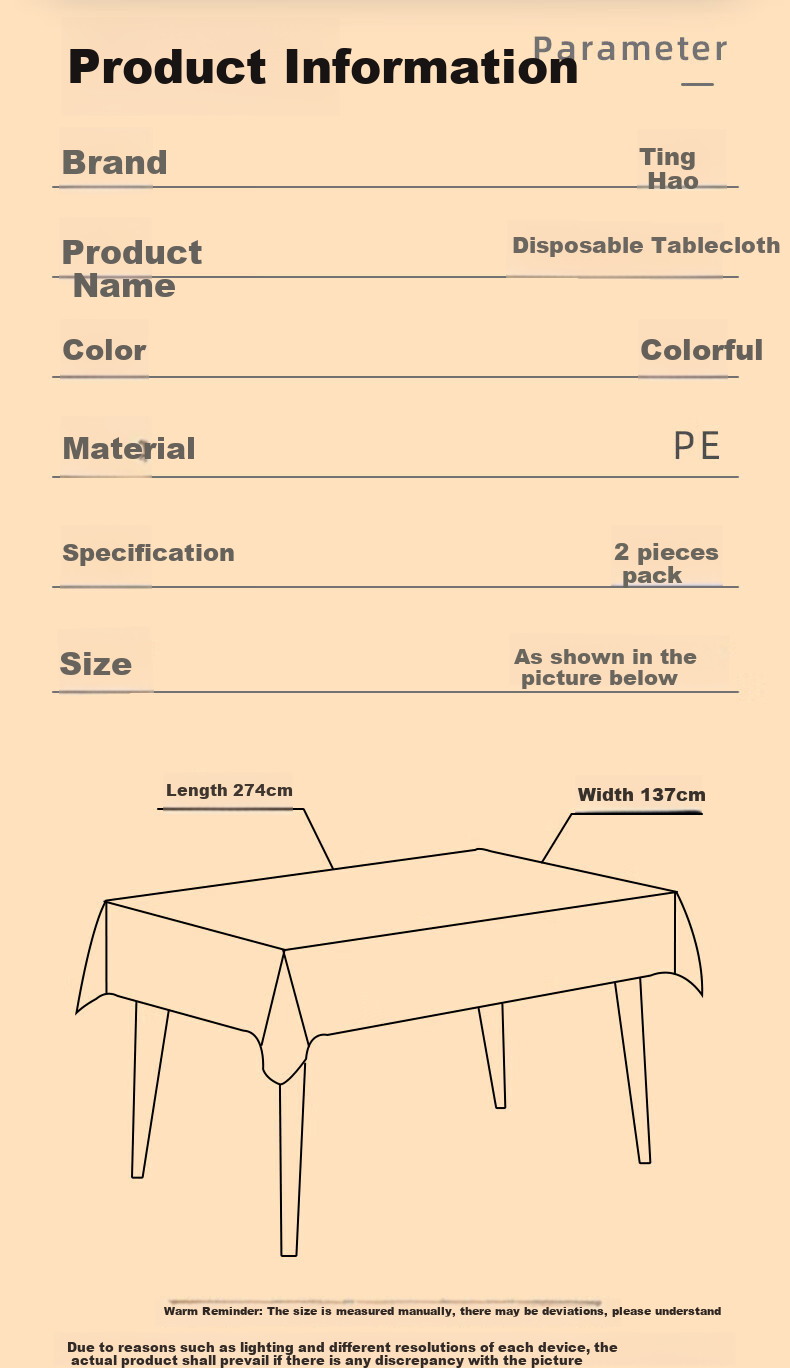 Tinghao Disposable Tablecloth with Elastic Edge, Thickened, 1.6m, 10 Pieces, White, Waterproof And Oil-Proof Table Cover for Camping And Picnics 2