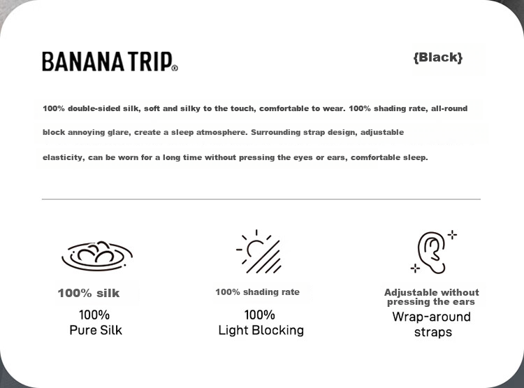 BANANA TRIP Eye Mask for Sleeping, Universal Fit, Skin-Friendly, Breathable, Light-Blocking, Travel, Business Trip Eye Mask, Warm And Cool Double-Sided Nap Eye Mask, Gray 2