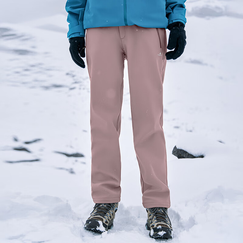 Toread Women's Softshell Pants Autumn Winter Fleece Lined Warm Straight Work Pants Outdoor Windproof Rainproof Hiking Mountaineering Sports Pants