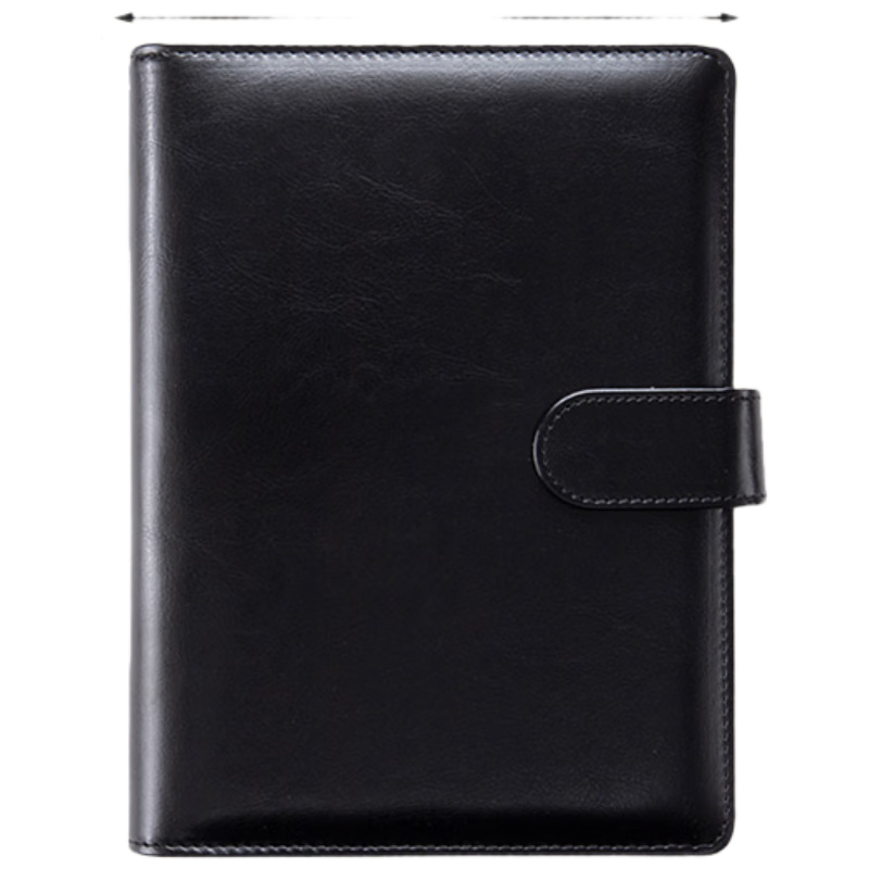Chaoyou A5 Business Leather Loose-Leaf Notebook 6-Hole Detachable Diary Thickened Journal with Custom Printing Black A5 Solid Buckle Loose-Leaf Notebook 010