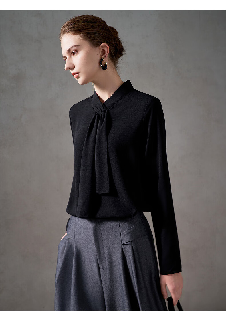 G2000 Textured Ribbon Design Women's 2025 Autumn Winter Comfortable Long Sleeve Casual Shirt Mall Same Style 11