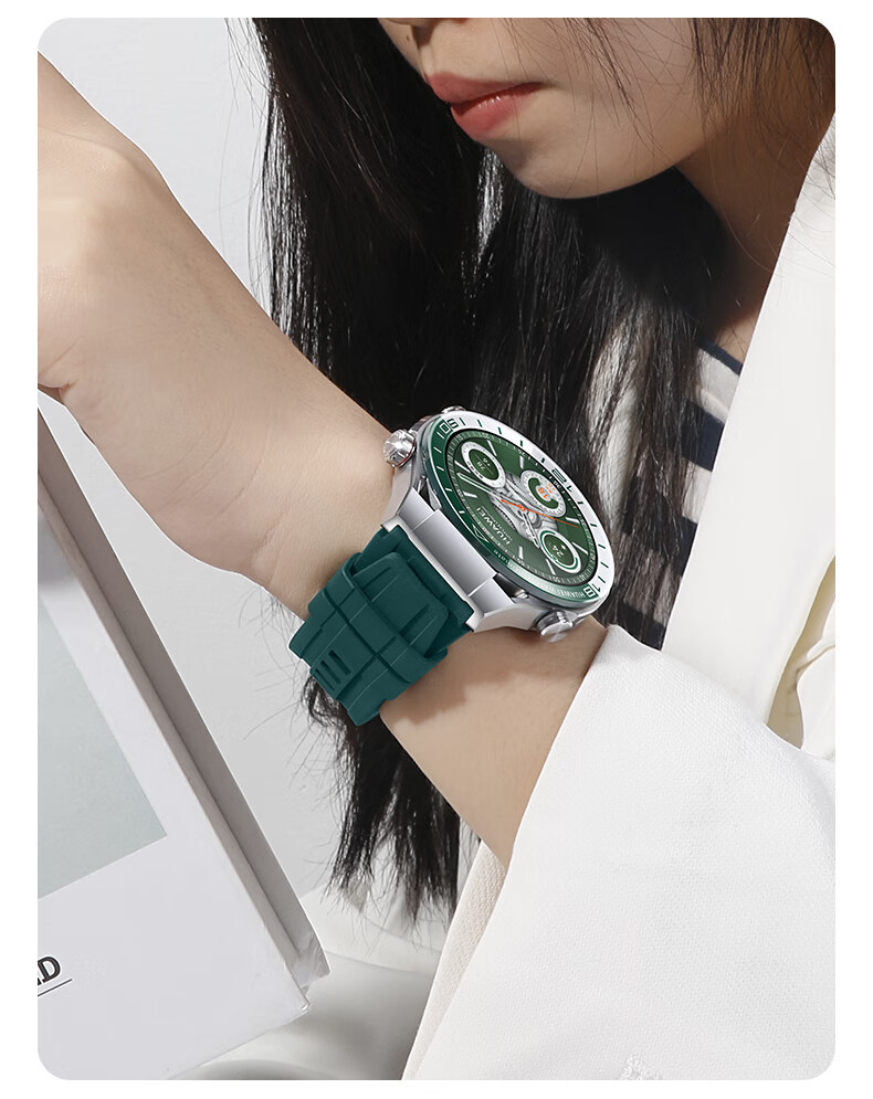 Xiaopijiang Fluoroelastomer Watch Strap Compatible with Huawei Watch GT6/GT5/Pro/GT4/3/2 and Huawei Watch 5/4 Pro/3 Sports Band 22MM Universal Connector 2