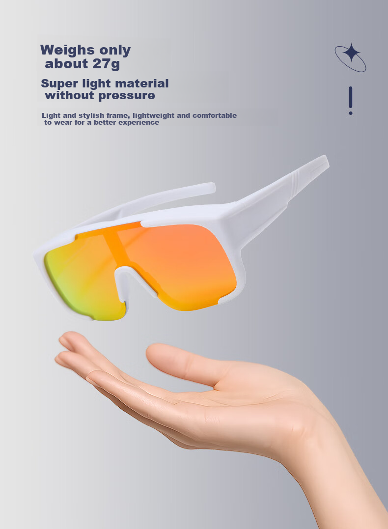 FOREVER Cycling Glasses, Large Frame for Myopia, UV Protection, Windproof, Dustproof, Day And Night Use, Protective Eyewear 9