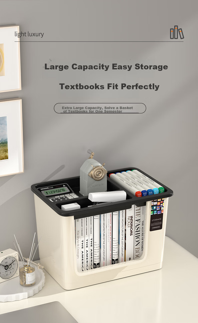 Anerya Under-Desk Bookshelf, Small Cart with Wheels for Office Workstation, Desktop Book Storage Box, Two-Tier Organizer 4