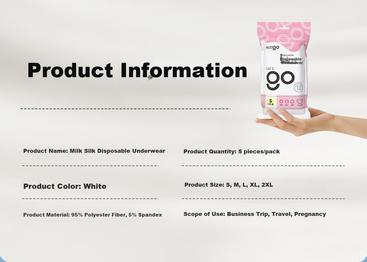 Freego Disposable Underwear for Women, Travel, Business Trips, Postpartum Confinement, 5 Individually Wrapped Pieces, White, XL 16