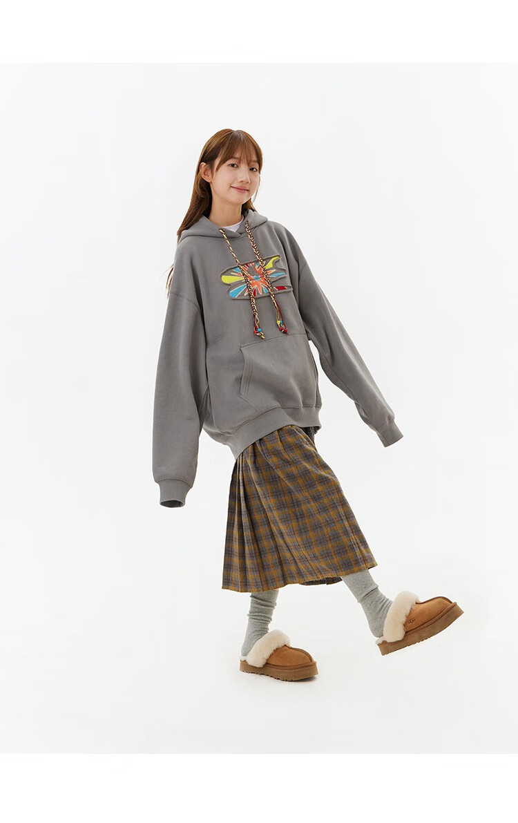 Crying Center Firework Embroidered Sweatshirt Brown S 4