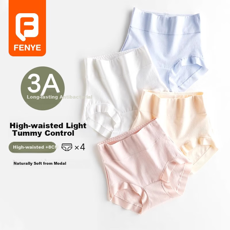 FENYE Postpartum High-Waist Cotton Antibacterial Underwear Shorts for Women, Shaping And Tummy Control after C-Section Delivery, Size L