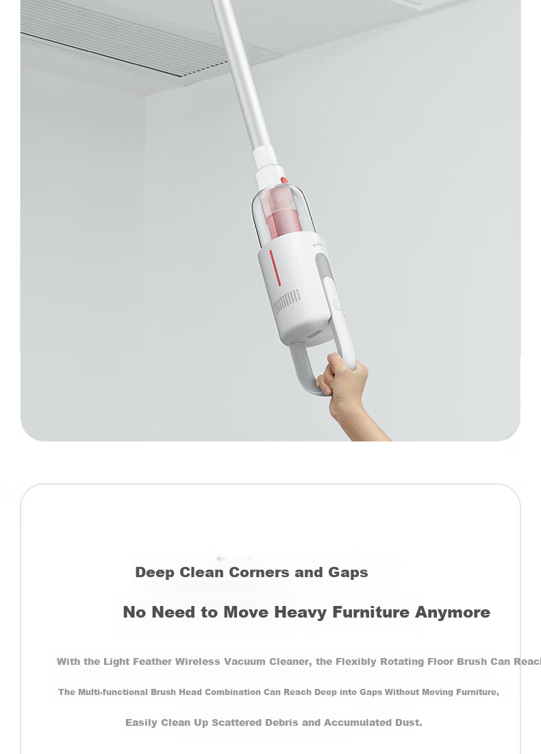Deerma [Buy with Confidence, Price Protection] Cordless Handheld Vacuum Cleaner VC20 Plus, Lightweight Home Handheld Vacuum, Upright Rechargeable Powerful High-Suction Pet Hair Removal 11