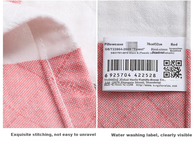 KING SHORE Pure Cotton Pillowcase Set of 2, 3A Grade Antibacterial Double-Layer Gauze Style, Sweat-Absorbing Breathable Adult Couple Pillowcases, Pack of 2 3