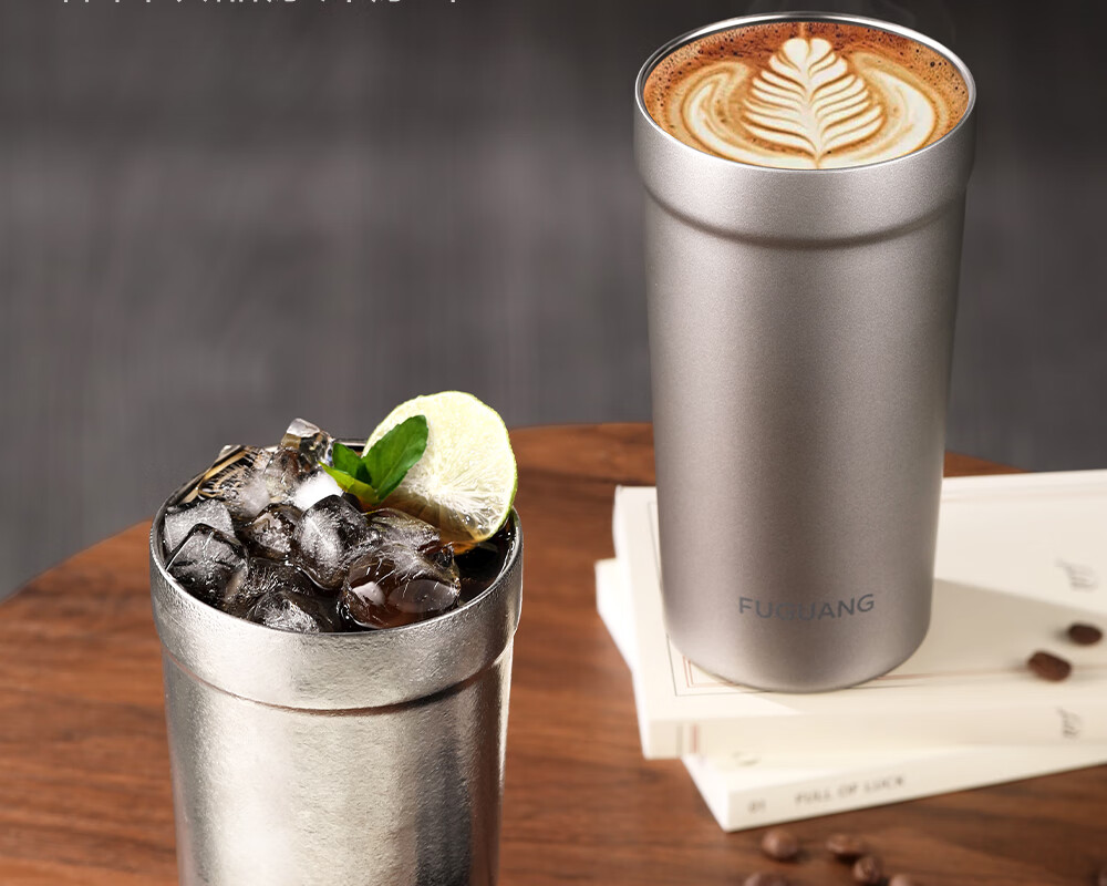 Fuguang Pure Titanium Inner and Outer Coffee Thermos Cup Portable Water Bottle High-End Office Tea Cup Gift 560ML 5